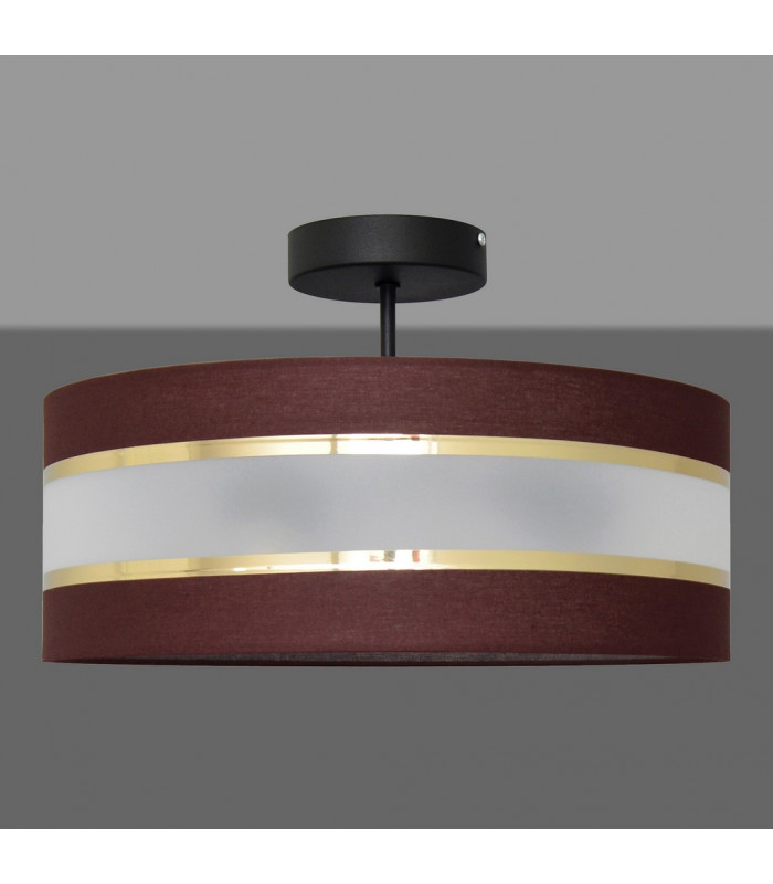 Helen Cylindrical Ceiling Light Brown Gold Black 40cm-6