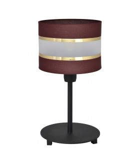 Helen Table Lamp With Round Shade Brown Gold Black 20cm-1