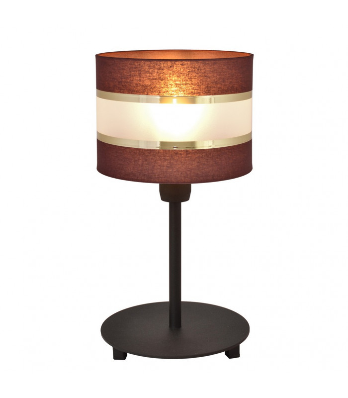 Helen Table Lamp With Round Shade Brown Gold Black 20cm-2