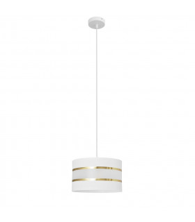 Helen Cylindrical Pendant Ceiling Light White Gold 25cm-1