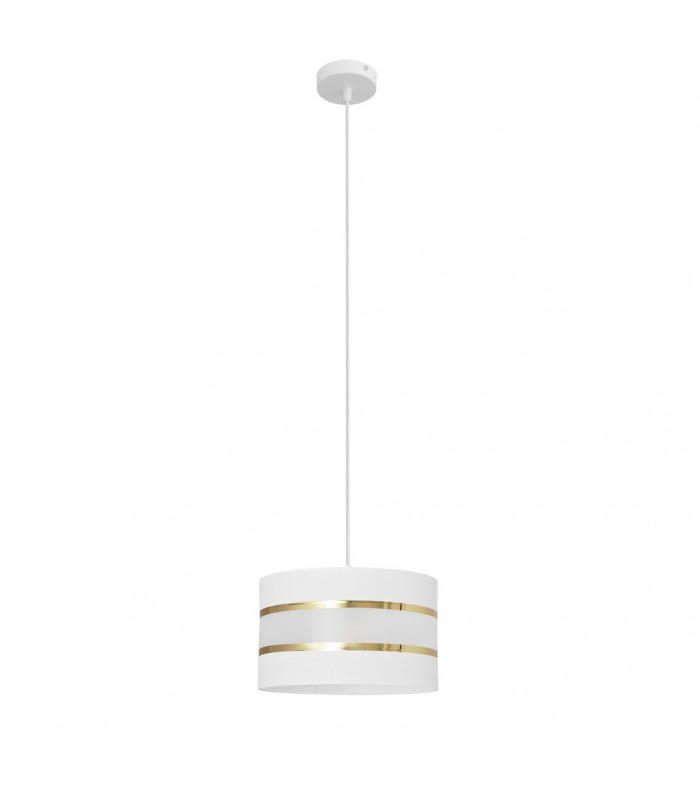 Helen Cylindrical Pendant Ceiling Light White Gold 25cm-1