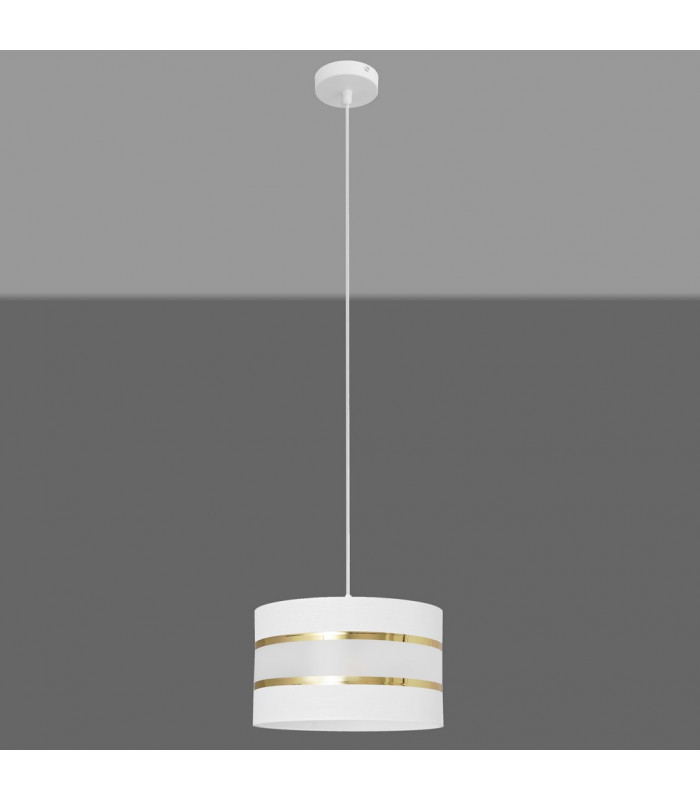 Helen Cylindrical Pendant Ceiling Light White Gold 25cm-2