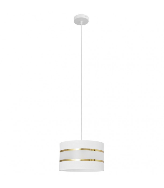 Helen Cylindrical Pendant Ceiling Light White Gold 25cm-3