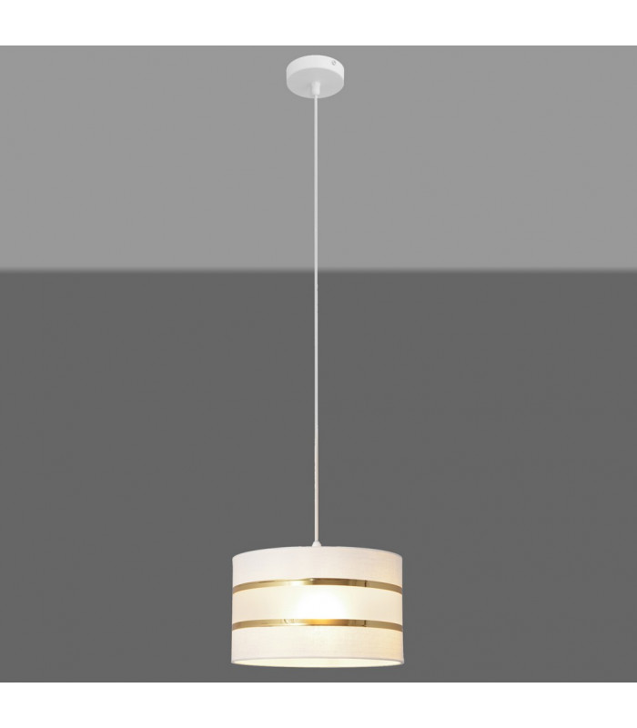 Helen Cylindrical Pendant Ceiling Light White Gold 25cm-4