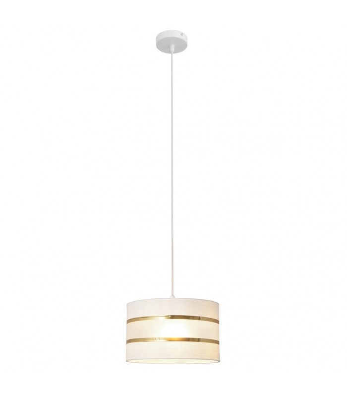 Helen Cylindrical Pendant Ceiling Light White Gold 25cm-5