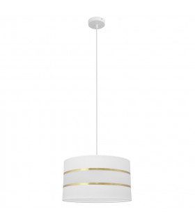 Helen Cylindrical Pendant Ceiling Light White Gold 35cm