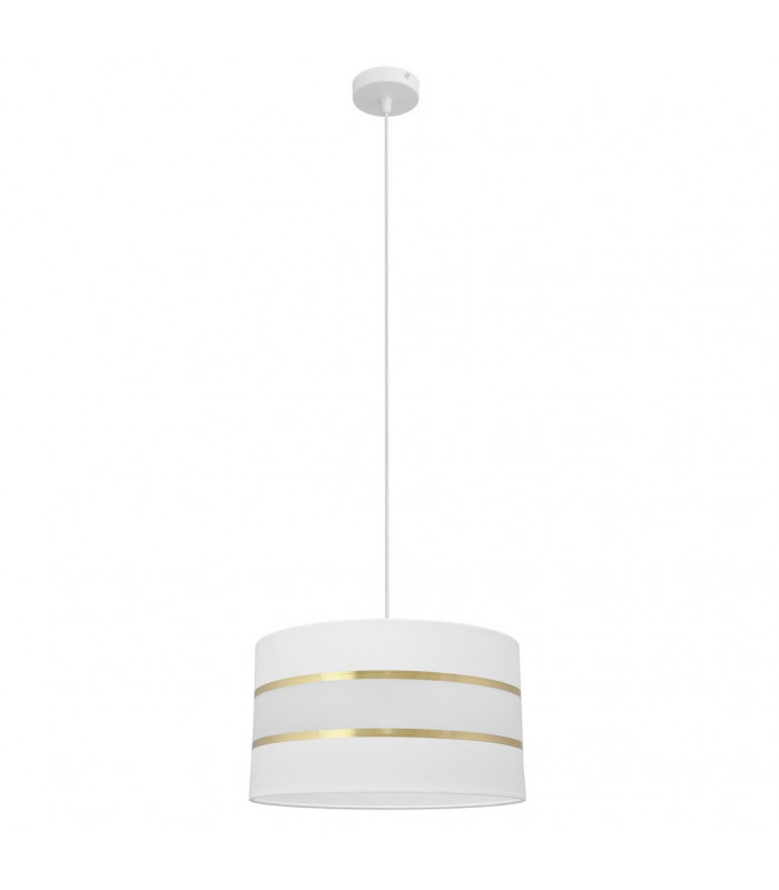 Helen Cylindrical Pendant Ceiling Light White Gold 35cm