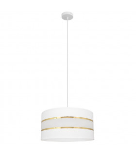 Helen Cylindrical Pendant Ceiling Light White Gold 40cm