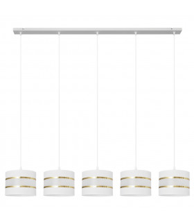 Helen Straight Bar Pendant Ceiling Light White Gold 115cm