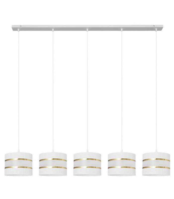 Helen Straight Bar Pendant Ceiling Light White Gold 115cm