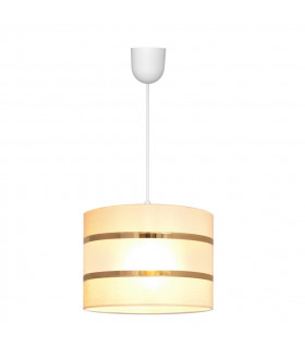 Helen Cylindrical Pendant Ceiling Light Ecru Gold White 20cm-2
