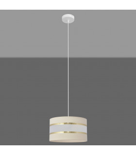 Helen Cylindrical Pendant Ceiling Light Ecru Gold White 25cm-2