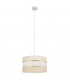Helen Cylindrical Pendant Ceiling Light Ecru Gold White 35cm