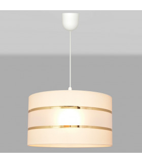 Helen Cylindrical Pendant Ceiling Light Ecru Gold White 35cm-2