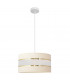 Helen Cylindrical Pendant Ceiling Light Ecru Gold White 40cm