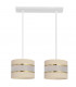 Helen Straight Bar Pendant Ceiling Light Ecru Gold White 45cm-1