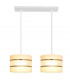 Helen Straight Bar Pendant Ceiling Light Ecru Gold White 45cm-2