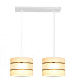 Helen Straight Bar Pendant Ceiling Light Ecru Gold White 45cm-2