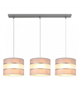 Helen Straight Bar Pendant Ceiling Light Ecru Gold White 65cm-2