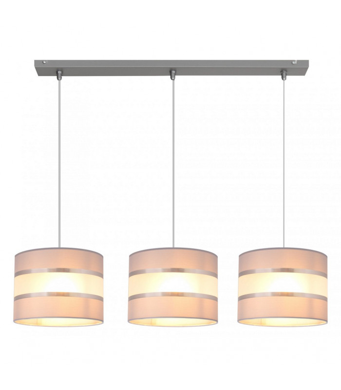 Helen Straight Bar Pendant Ceiling Light Ecru Gold White 65cm-2