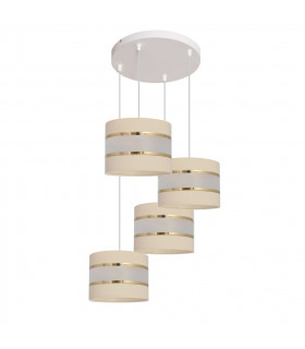 Helen Cluster Pendant Ceiling Light Ecru Gold White 35cm
