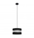 Helen Cylindrical Pendant Ceiling Light Black Silver 25cm-1