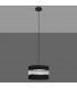 Helen Cylindrical Pendant Ceiling Light Black Silver 25cm-3