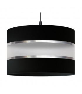 Helen Cylindrical Pendant Ceiling Light Black Silver 35cm-2
