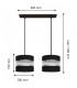 Helen Straight Bar Pendant Ceiling Light Black Silver 45cm-2