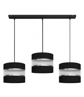 Helen Straight Bar Pendant Ceiling Light Black Silver 65cm-1