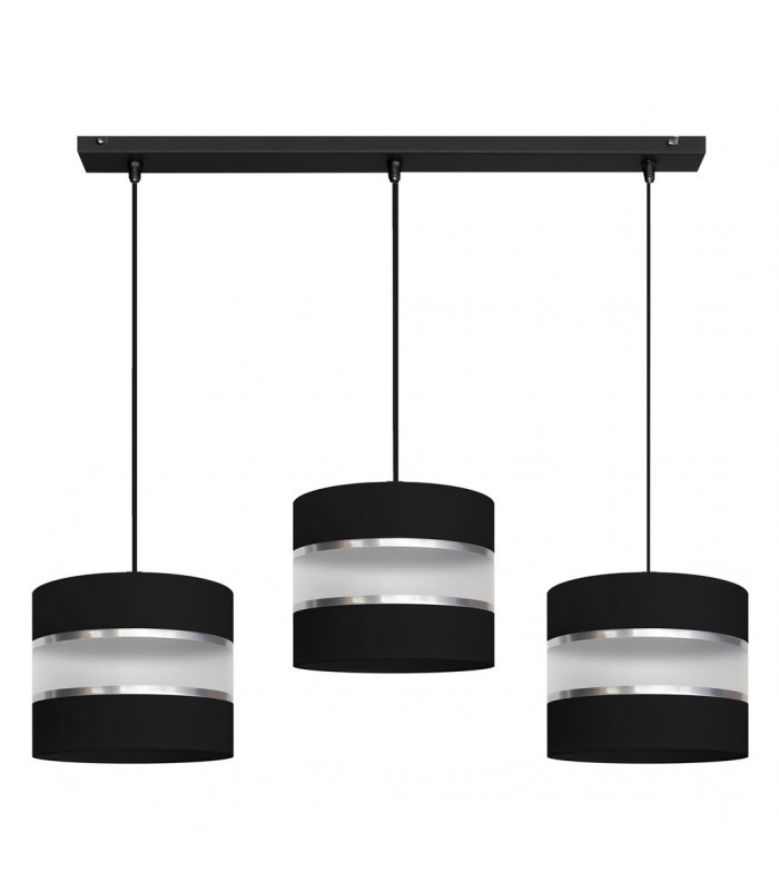 Helen Straight Bar Pendant Ceiling Light Black Silver 65cm-1