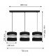 Helen Straight Bar Pendant Ceiling Light Black Silver 65cm-2