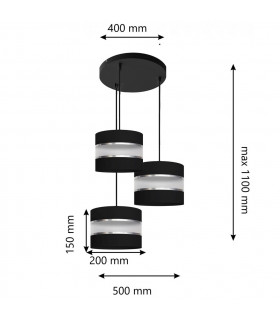 Helen Cluster Pendant Ceiling Light Black Silver 35cm-2