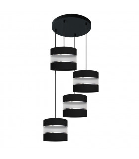 Helen Cluster Pendant Ceiling Light Black Silver 35cm-1