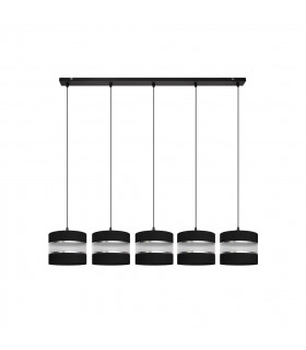Helen Straight Bar Pendant Ceiling Light Black Silver 115cm