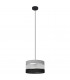 Helen Cylindrical Pendant Ceiling Light Grey Silver Black 25cm-1