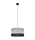 Helen Cylindrical Pendant Ceiling Light Grey Silver Black 35cm