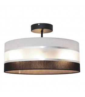 Helen Cylindrical Ceiling Light Grey Silver Black 40cm-2