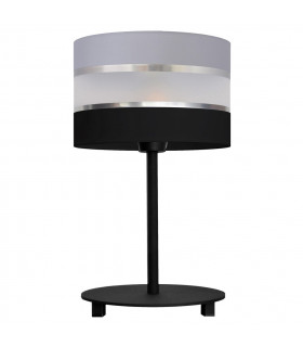 Helen Table Lamp With Round Shade Grey Silver Black 20cm