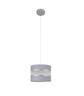 Helen Cylindrical Pendant Ceiling Light Grey Silver 20cm