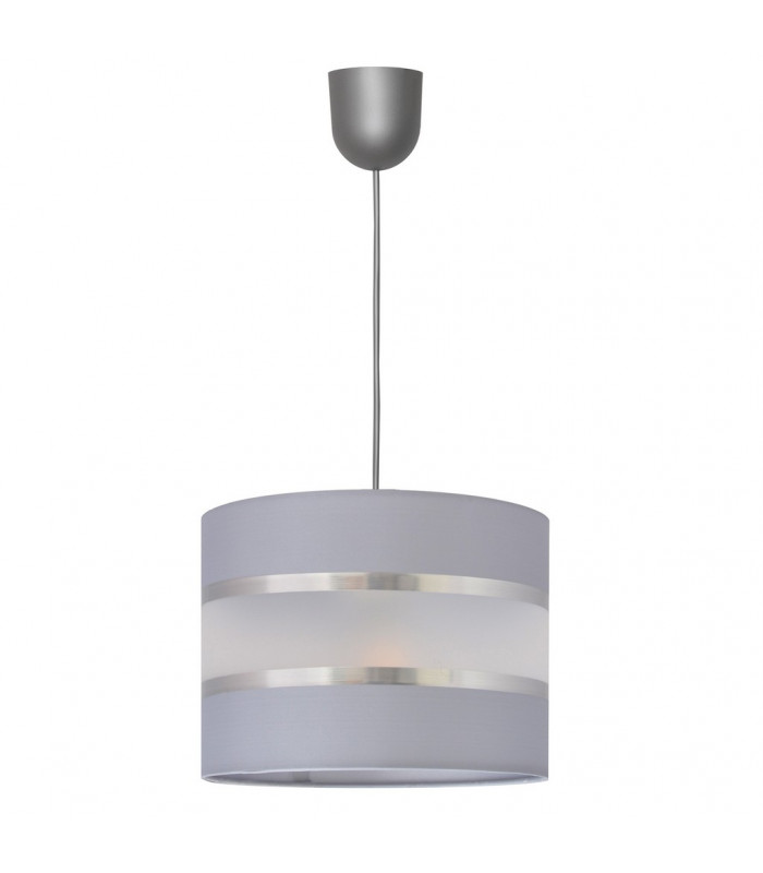 Helen Cylindrical Pendant Ceiling Light Grey Silver 20cm-1