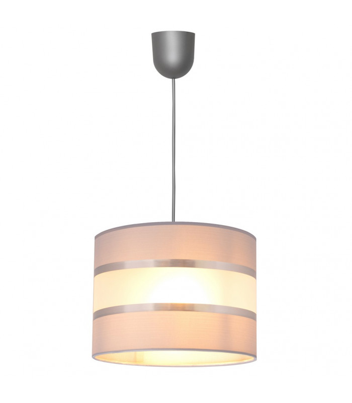 Helen Cylindrical Pendant Ceiling Light Grey Silver 20cm-2