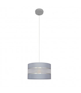 Helen Cylindrical Pendant Ceiling Light Grey Silver 25cm