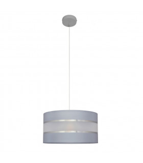 Helen Cylindrical Pendant Ceiling Light Grey Silver 35cm