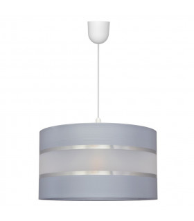 Helen Cylindrical Pendant Ceiling Light Grey Silver 35cm-1