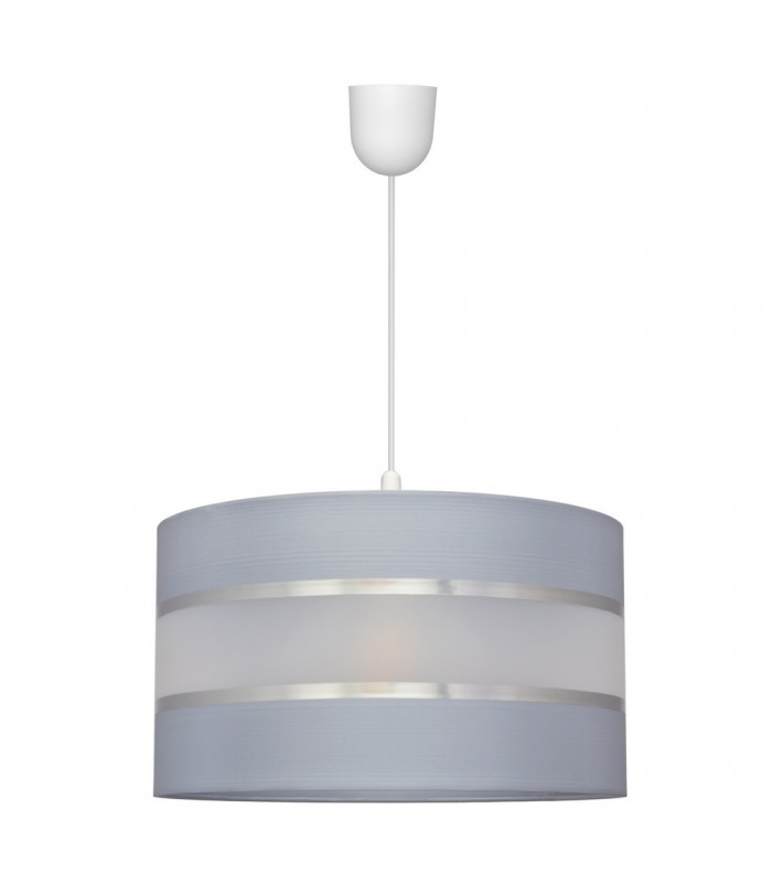Helen Cylindrical Pendant Ceiling Light Grey Silver 35cm-1