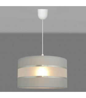Helen Cylindrical Pendant Ceiling Light Grey Silver 35cm-2