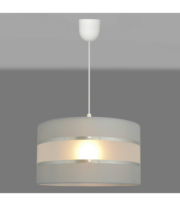 Helen Cylindrical Pendant Ceiling Light Grey Silver 35cm-2