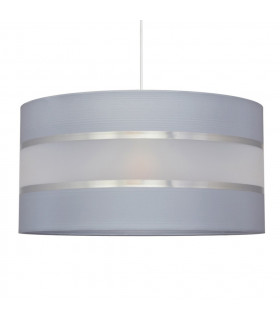 Helen Cylindrical Pendant Ceiling Light Grey Silver 40cm