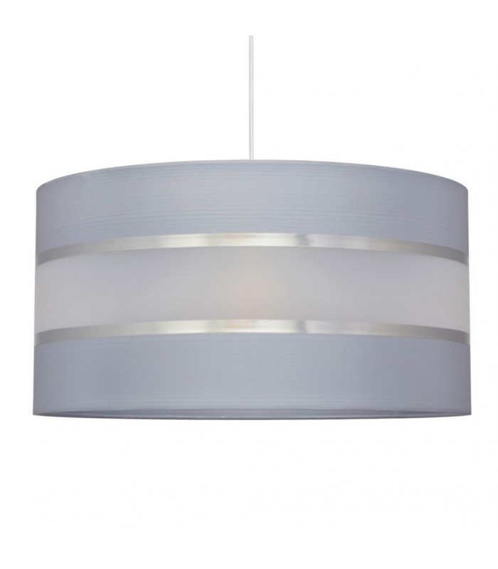 Helen Cylindrical Pendant Ceiling Light Grey Silver 40cm